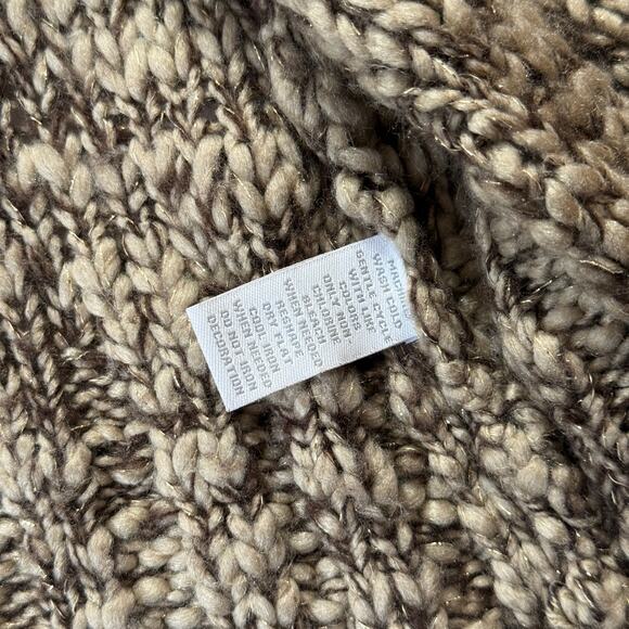 Charter Club Brown Chunky Knit Faux Fur Collar Sweater Vest Petite - Picture 6 of 8